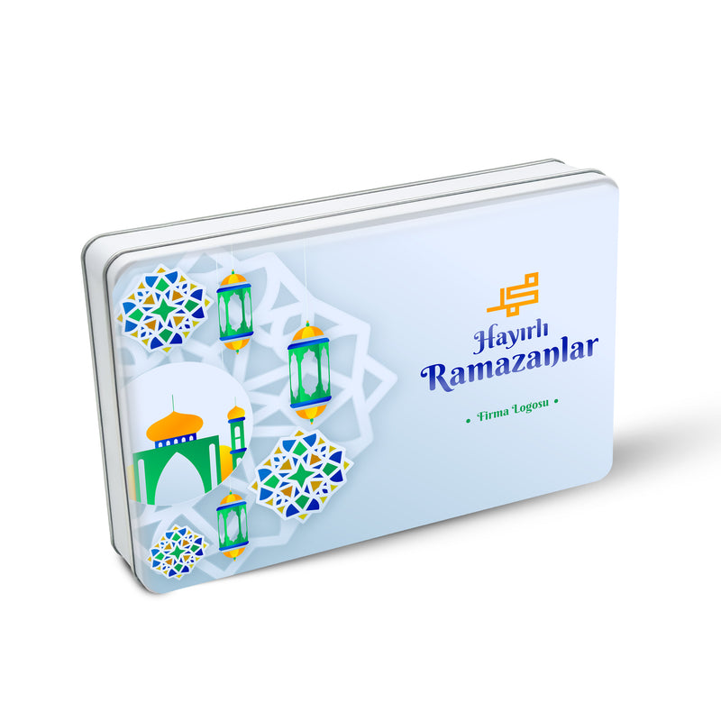 252 Adet Ramazan Temalı Hazır Tasarımlı Dikdörtgen Metal Kutu – 17 cm x 26 cm x 4 cm