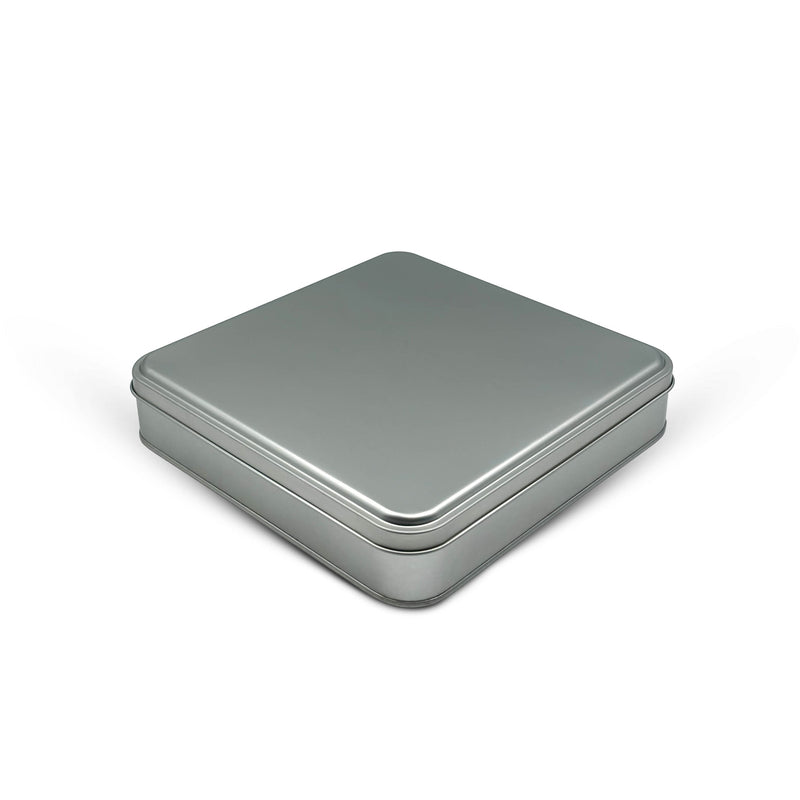 108 Adet Silver Kare Metal Kutu - 21.5 cm x 21.5 cm x 4 cm