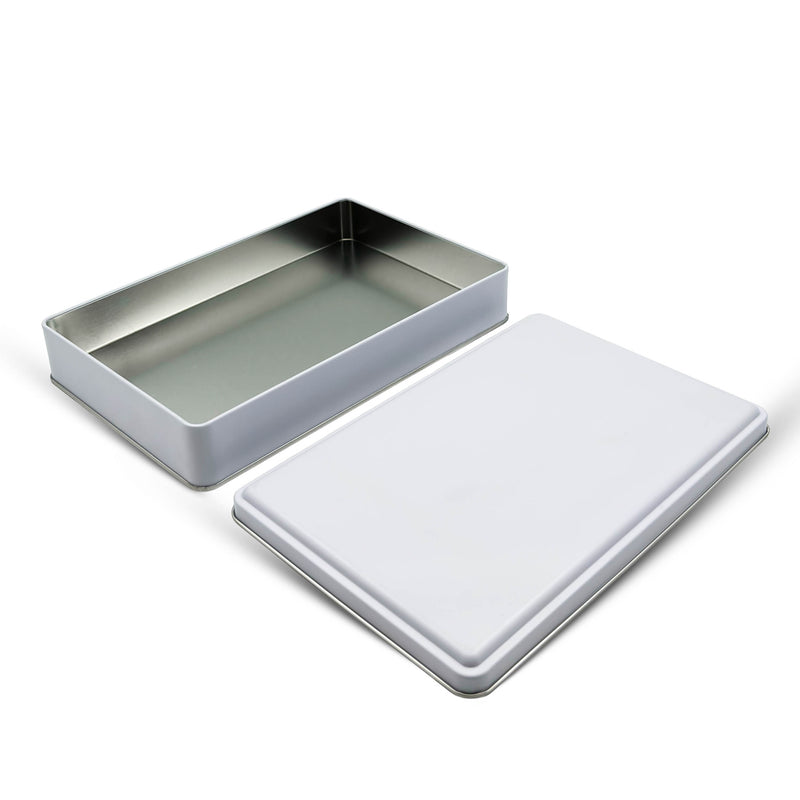 126 Adet Beyaz Dikdörtgen Metal Kutu - 17 cm x 26 cm x 4 cm