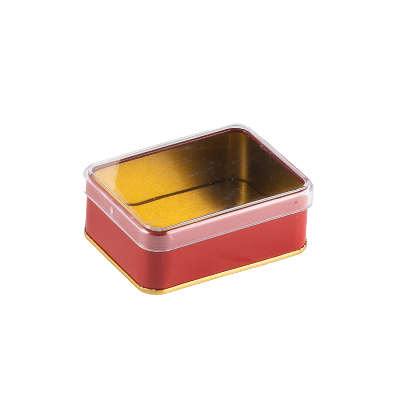 150 Adet Kristal Kapaklı Kırmızı Metal Kutu - 7.5 cm x 10 cm x 4 cm