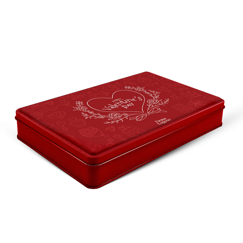 252 Adet Sevgililer Günü Temalı Hazır Tasarımlı Dikdörtgen Metal Kutu – 17 cm x 26 cm x 4 cm