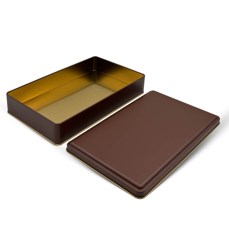 126 Adet Kahverengi Dikdörtgen Metal Kutu - 17 cm x 26 cm x 4 cm