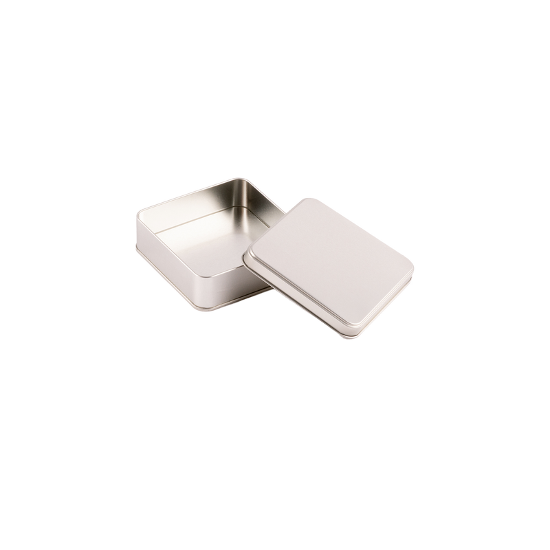 144 Adet Silver Kare Metal Kutu - 12 cm x 12 cm x 4 cm
