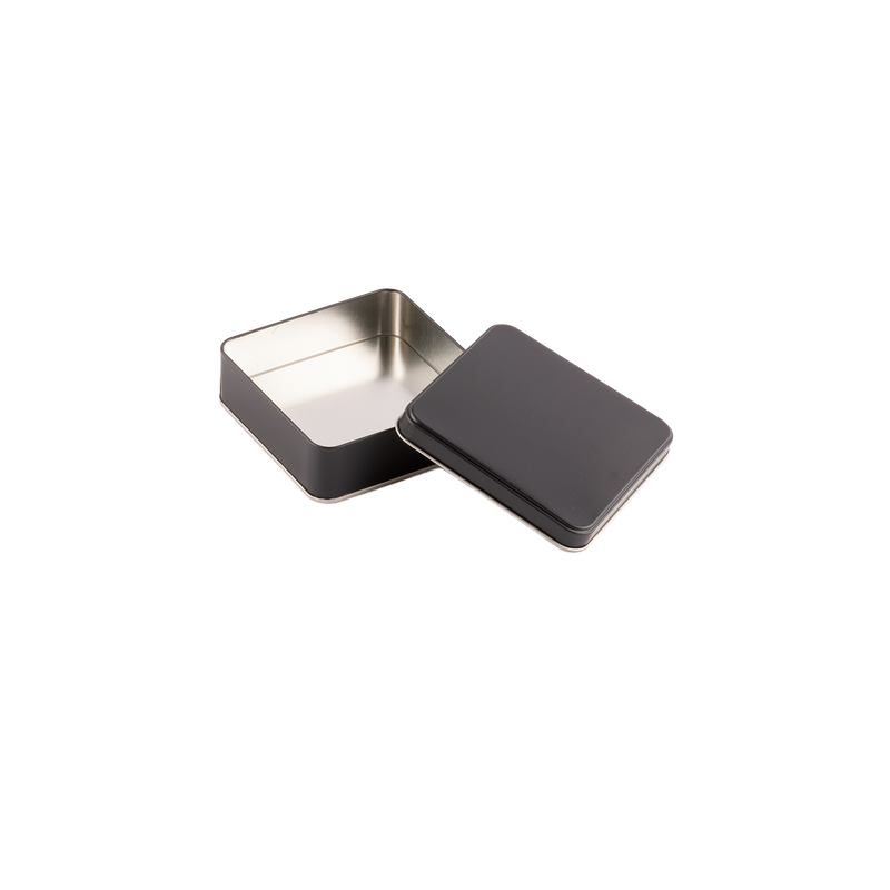 144 Adet Siyah Kare Metal Kutu - 12 cm x 12 cm x 4 cm