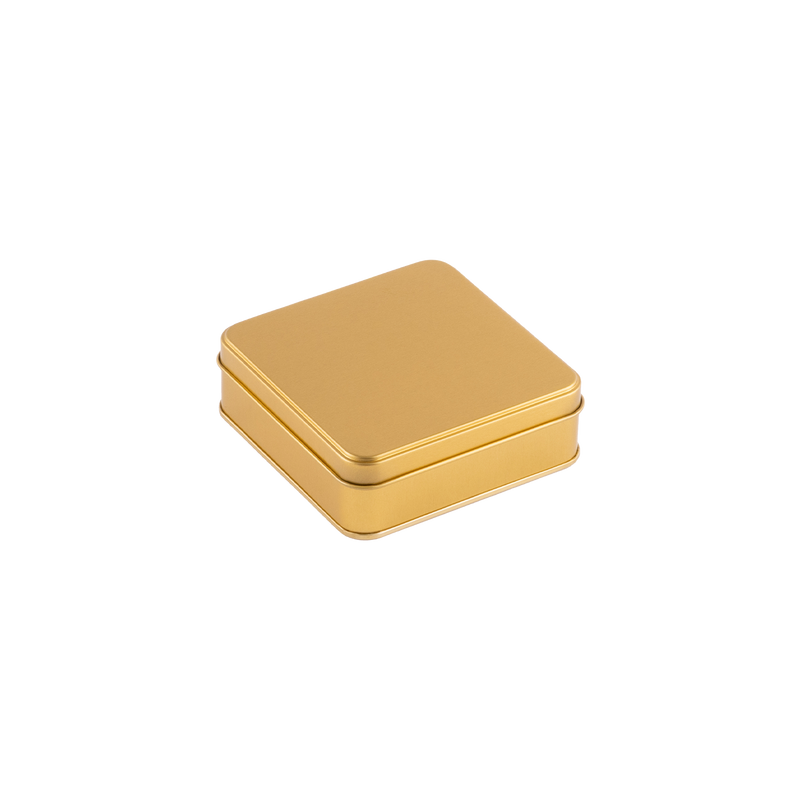 144 Adet Gold Kare Metal Kutu - 12 cm x 12 cm x 4 cm