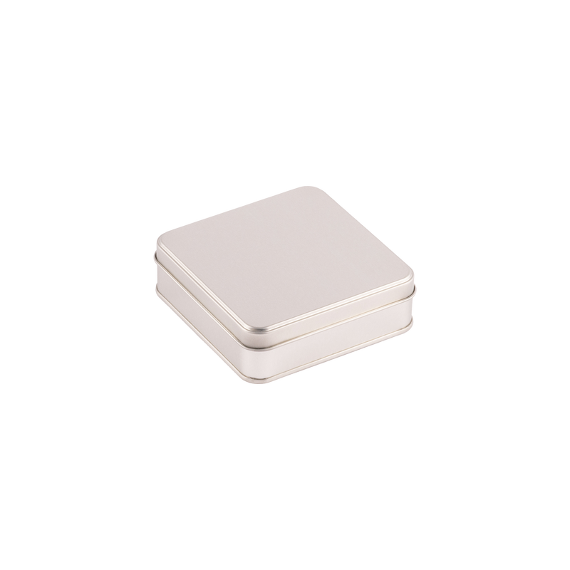 144 Adet Silver Kare Metal Kutu - 12 cm x 12 cm x 4 cm