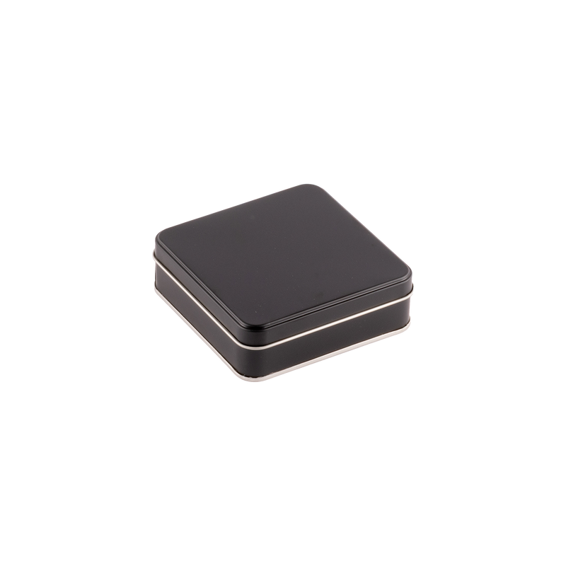 144 Adet Siyah Kare Metal Kutu - 12 cm x 12 cm x 4 cm