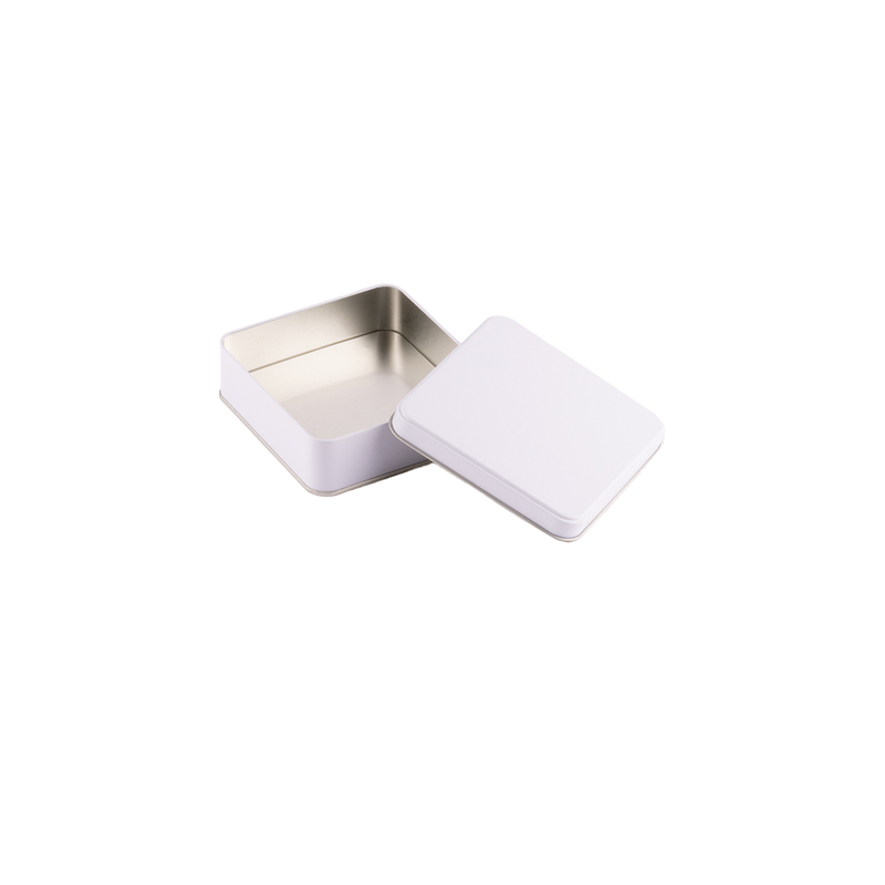 144 Adet Beyaz Kare Metal Kutu - 12 cm x 12 cm x 4 cm