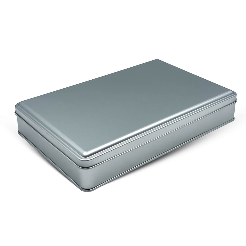 126 Adet Gümüş Dikdörtgen Metal Kutu - 17 cm x 26 cm x 4 cm