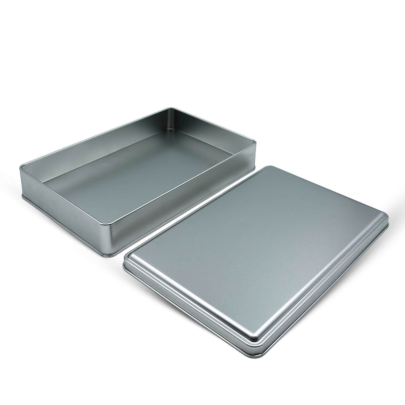 126 Adet Gümüş Dikdörtgen Metal Kutu - 17 cm x 26 cm x 4 cm