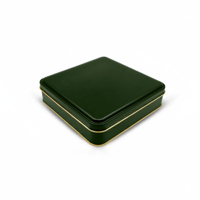 72 Adet Yeşil Kare Metal Kutu - 16 cm x 16 cm x 4 cm