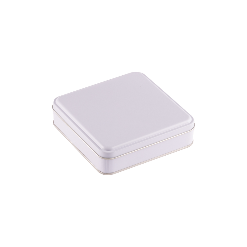 72 Adet Beyaz Kare Metal Kutu - 16 cm x 16 cm x 4 cm
