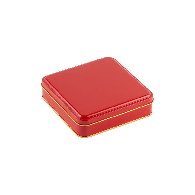 72 Adet Kırmızı Kare Metal Kutu - 16 cm x 16 cm x 4 cm
