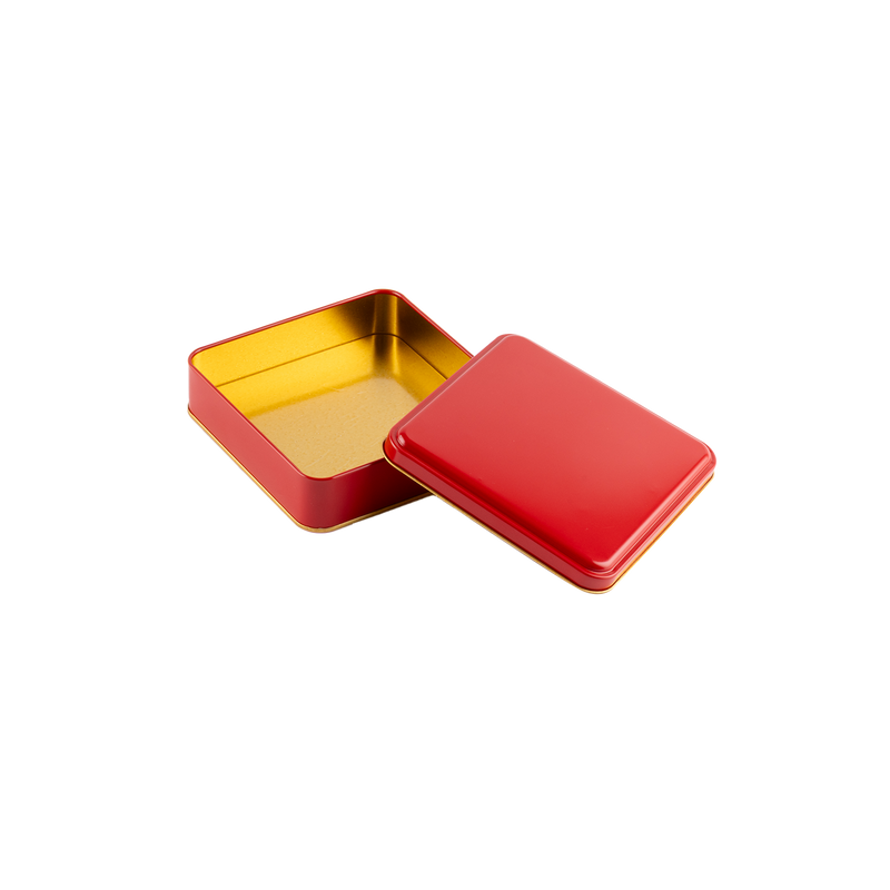 72 Adet Kırmızı Kare Metal Kutu - 16 cm x 16 cm x 4 cm
