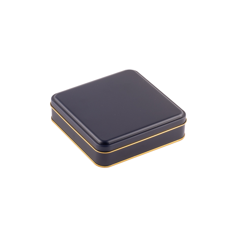 72 Adet Lacivert Kare Metal Kutu - 16 cm x 16 cm x 4 cm