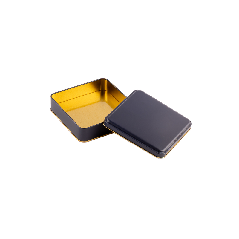 72 Adet Lacivert Kare Metal Kutu - 16 cm x 16 cm x 4 cm