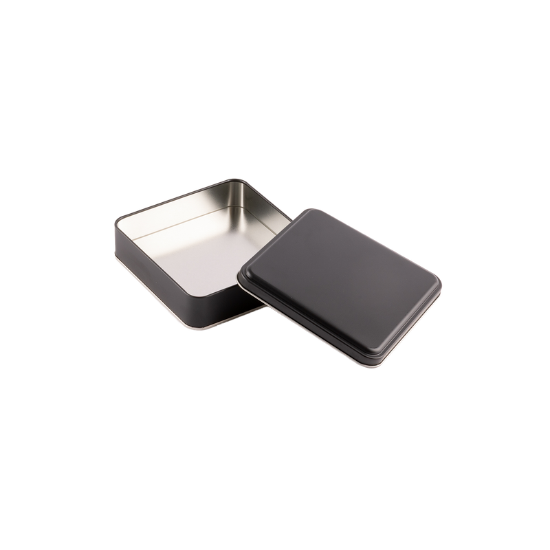 72 Adet Siyah Kare Metal Kutu - 16 cm x 16 cm x 4 cm