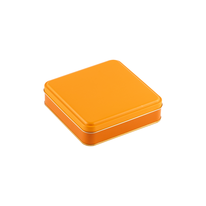 72 Adet Turuncu Kare Metal Kutu - 16 cm x 16 cm x 4 cm