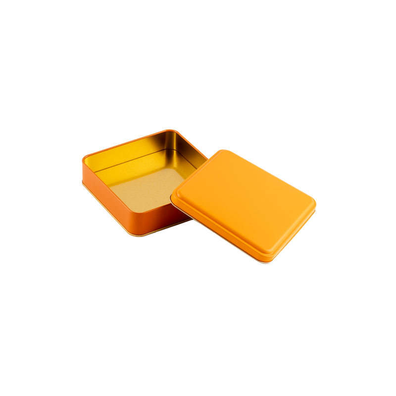 72 Adet Turuncu Kare Metal Kutu - 16 cm x 16 cm x 4 cm