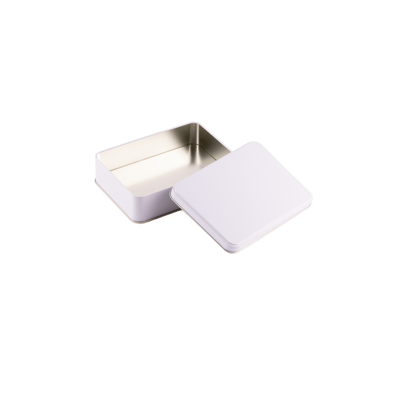 60 Adet Beyaz Dikdörtgen Metal Kutu - 13.5 cm x 19 cm x 4 cm