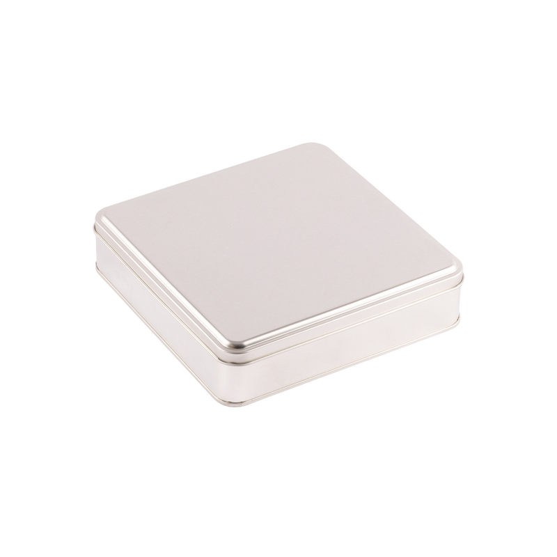 48 Adet Silver Kare Metal Kutu - 19.8 cm x 19.8 cm x 4 cm
