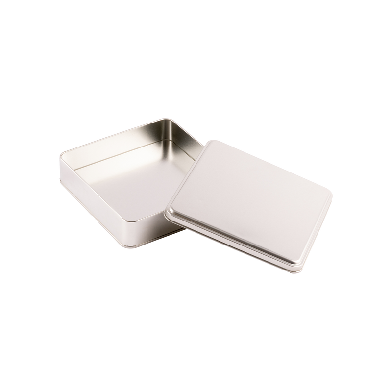 48 Adet Silver Kare Metal Kutu - 19.8 cm x 19.8 cm x 4 cm