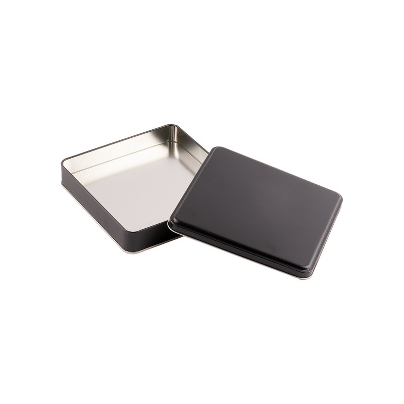 48 Adet Siyah Kare Metal Kutu - 19.8 cm x 19.8 cm x 4 cm