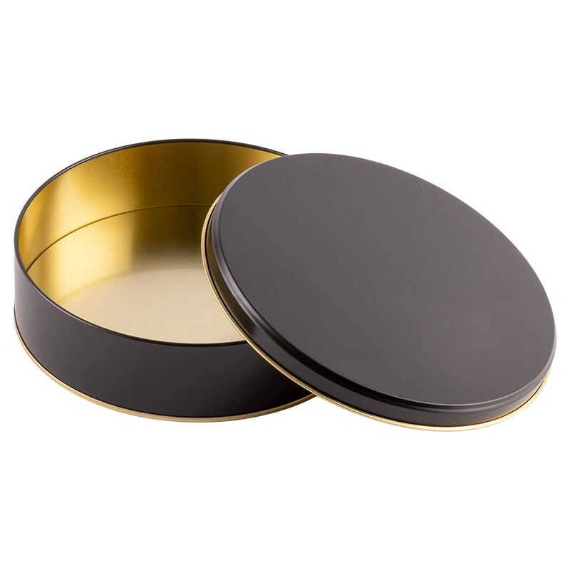 25 Adet Siyah Yuvarlak Metal Kutu – 21.5 cm Çap / 5.5 cm Yükseklik