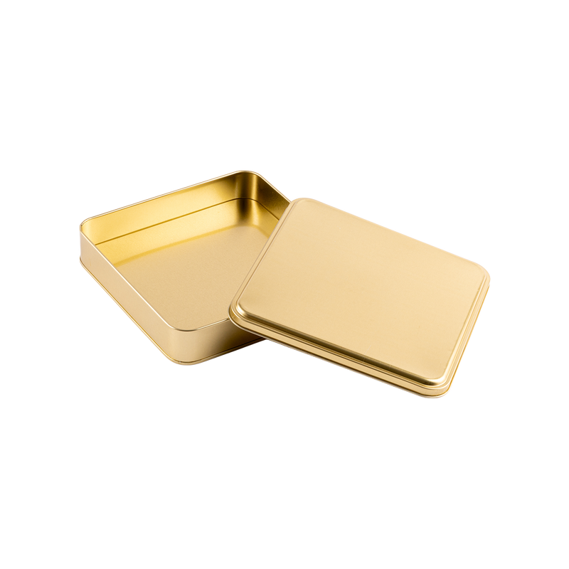 36 Adet Gold Kare Metal Kutu - 21.5 cm x 21.5 cm x 4 cm