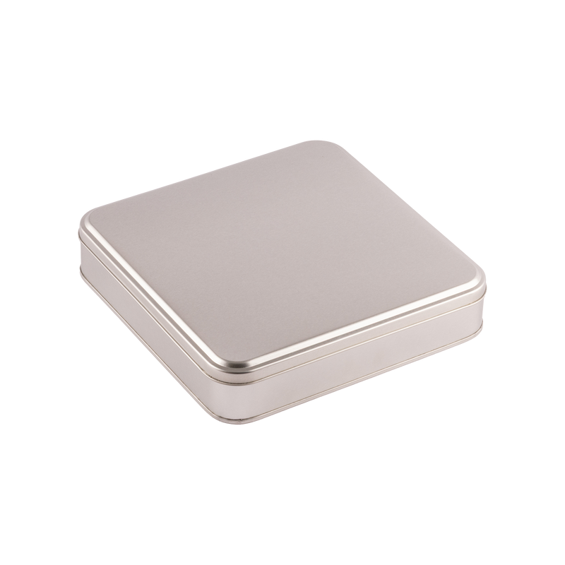 36 Adet Silver Kare Metal Kutu - 21.5 cm x 21.5 cm x 4 cm