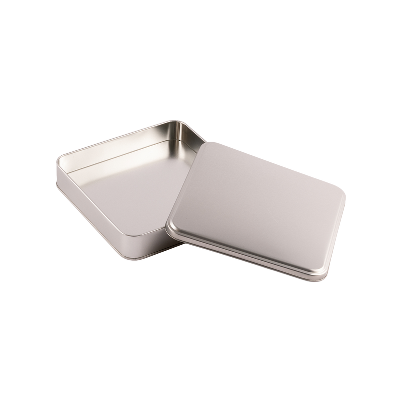 36 Adet Silver Kare Metal Kutu - 21.5 cm x 21.5 cm x 4 cm