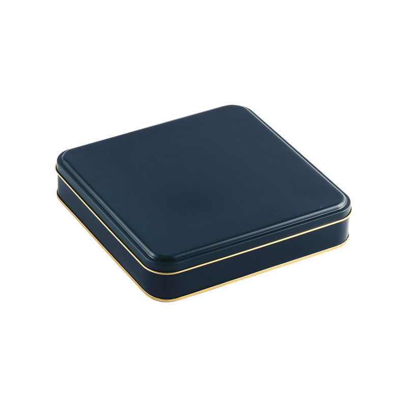 36 Adet Lacivert Kare Metal Kutu - 21.5 cm x 21.5 cm x 4 cm