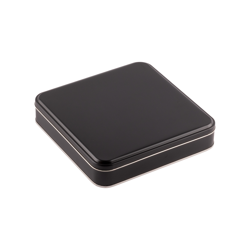 36 Adet Siyah Kare Metal Kutu - 21.5 cm x 21.5 cm x 4 cm