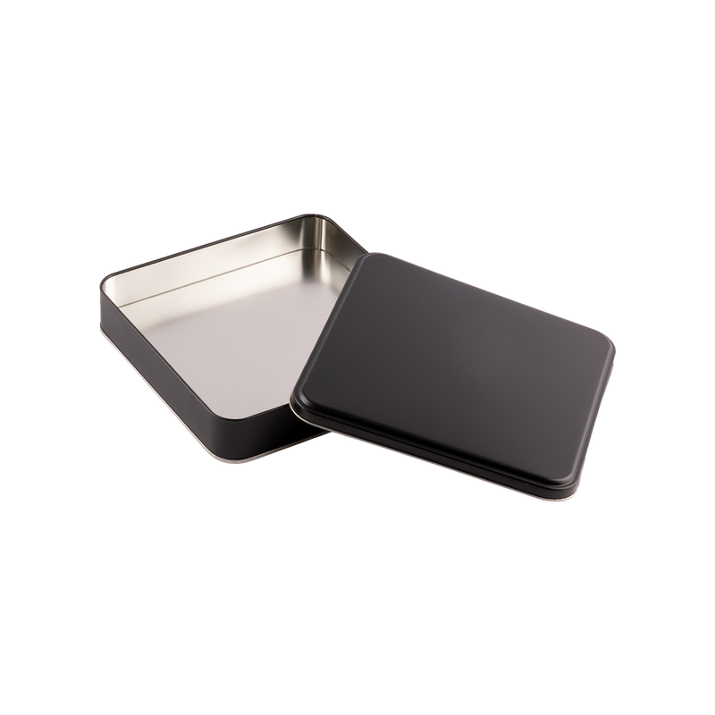 36 Adet Siyah Kare Metal Kutu - 21.5 cm x 21.5 cm x 4 cm