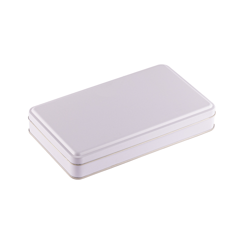 48 Adet Beyaz Dikdörtgen Metal Kutu - 14 cm x 24 cm x 4 cm