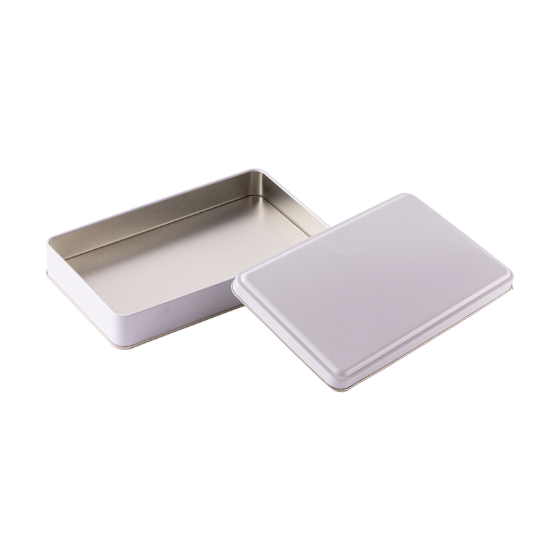 48 Adet Beyaz Dikdörtgen Metal Kutu - 14 cm x 24 cm x 4 cm