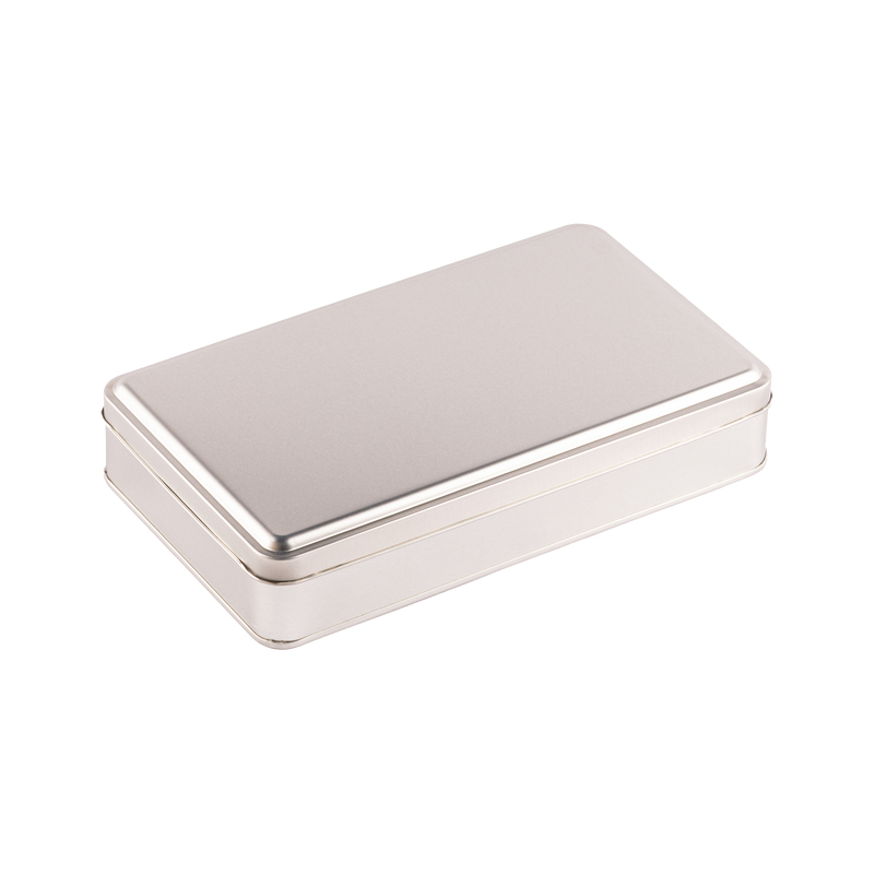 48 Adet Silver Dikdörtgen Metal Kutu - 14 cm x 24 cm x 4 cm
