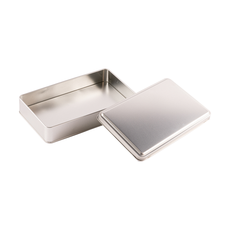 48 Adet Silver Dikdörtgen Metal Kutu - 14 cm x 24 cm x 4 cm