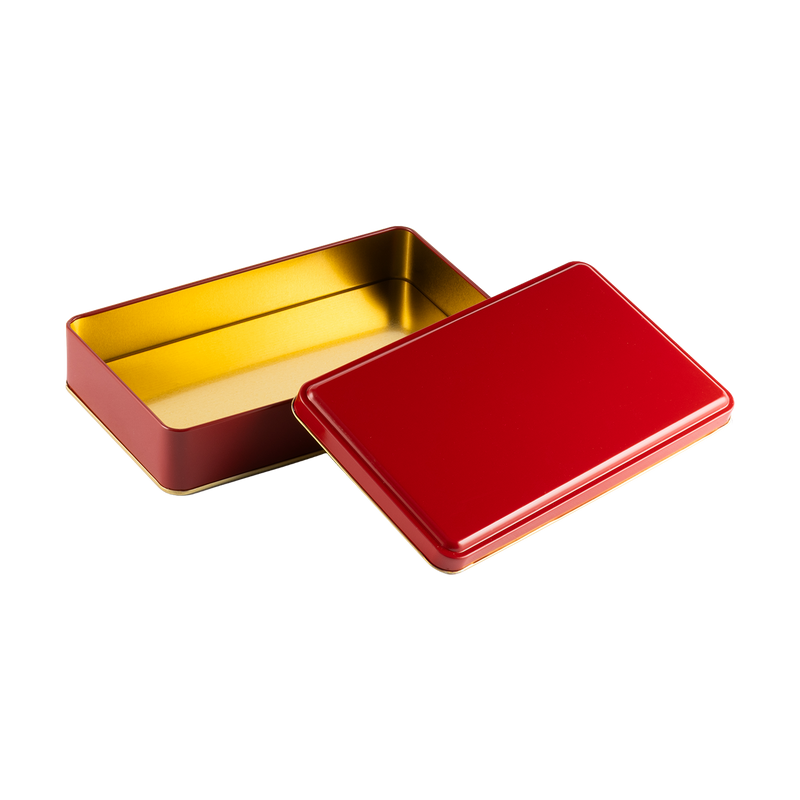 48 Adet Kırmızı Dikdörtgen Metal Kutu - 14 cm x 24 cm x 4 cm