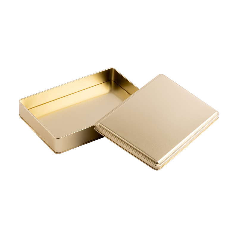 35 Adet Gold Dikdörtgen Metal Kutu - 17 cm x 26 cm x 4 cm