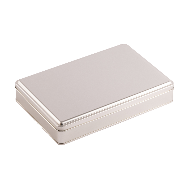 35 Adet Gümüş Dikdörtgen Metal Kutu - 17 cm x 26 cm x 4 cm