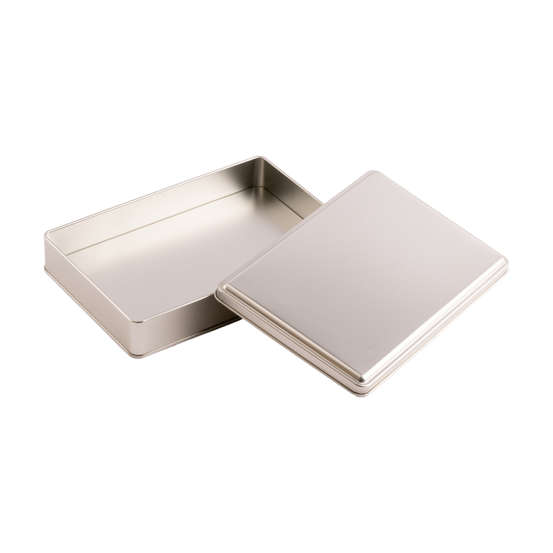 35 Adet Gümüş Dikdörtgen Metal Kutu - 17 cm x 26 cm x 4 cm