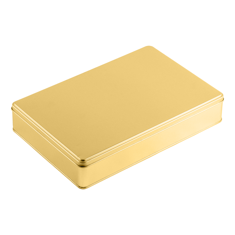25 Adet Gold Dikdörtgen Metal Kutu - 30 cm x 20 cm x 4 cm