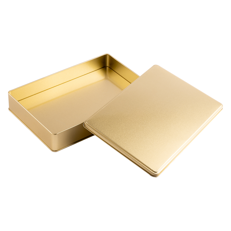 25 Adet Gold Dikdörtgen Metal Kutu - 30 cm x 20 cm x 4 cm