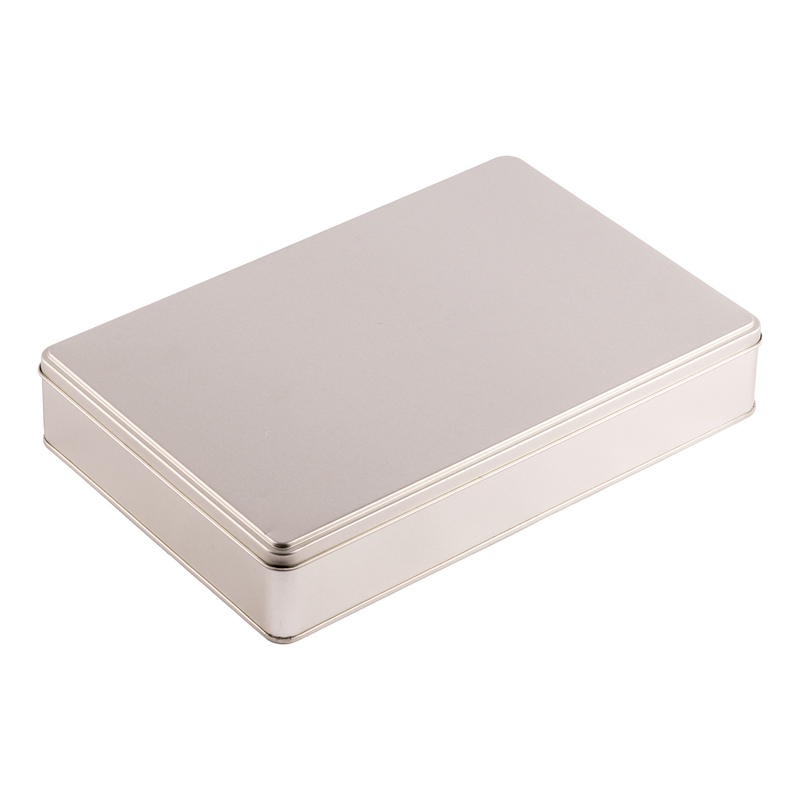 25 Adet Silver Dikdörtgen Metal Kutu - 30 cm x 20 cm x 4 cm