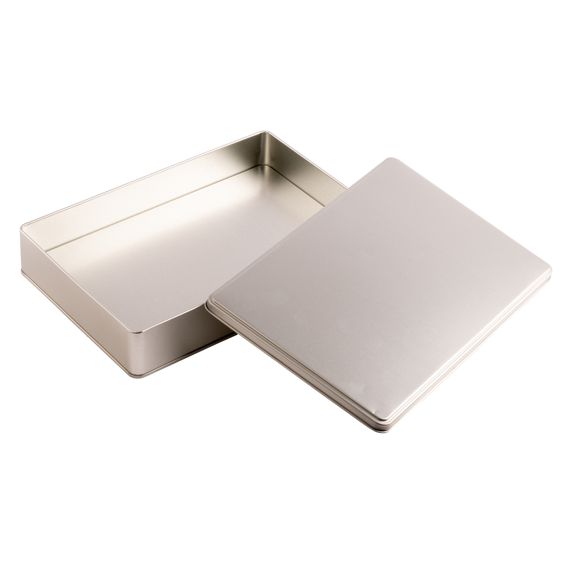 25 Adet Silver Dikdörtgen Metal Kutu - 30 cm x 20 cm x 4 cm