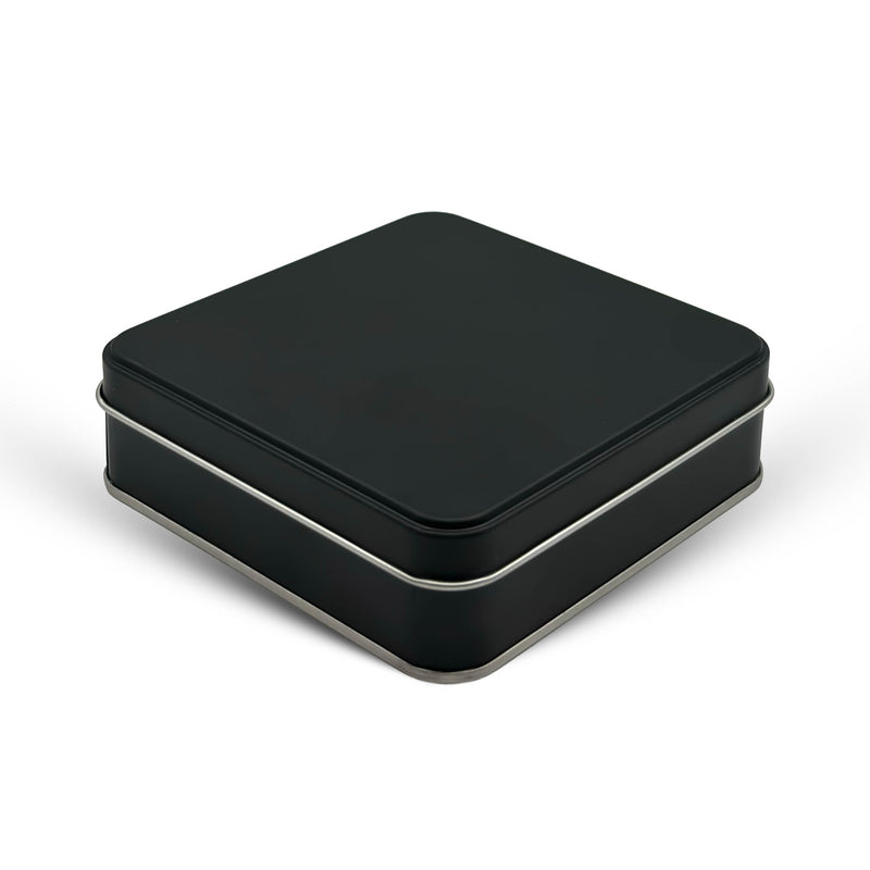 144 Adet Siyah Kare Metal Kutu - 12 cm x 12 cm x 4 cm