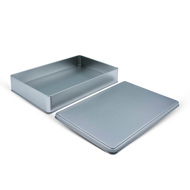 100 Adet Silver Dikdörtgen Metal Kutu - 30 cm x 20 cm x 4 cm