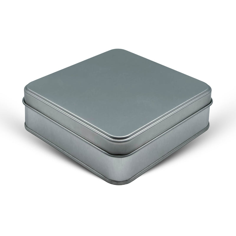 144 Adet Silver Kare Metal Kutu - 12 cm x 12 cm x 4 cm