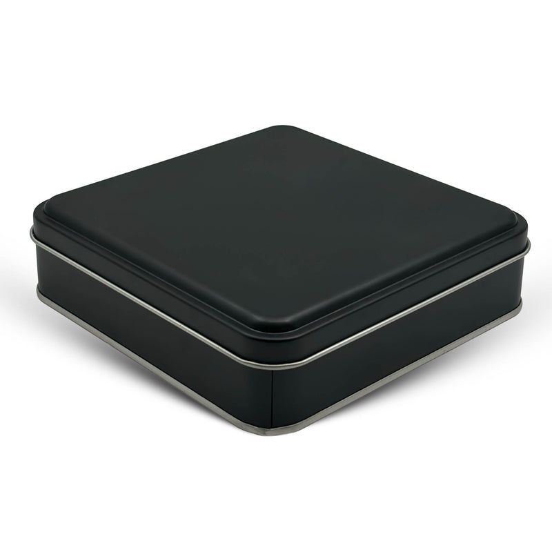 144 Adet Siyah Kare Metal Kutu - 16 cm x 16 cm x 4 cm